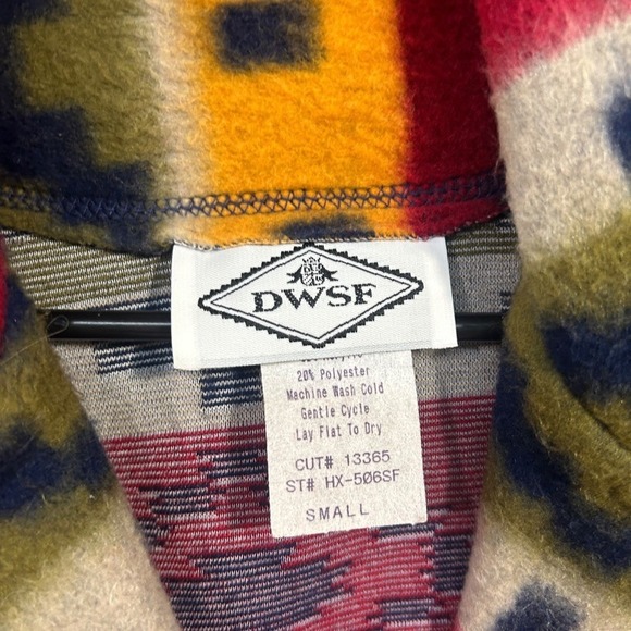 DWSF Aztec Print Button Jacket Small Southwest Western Boho Cabin Core Vintage - Picture 5 of 8